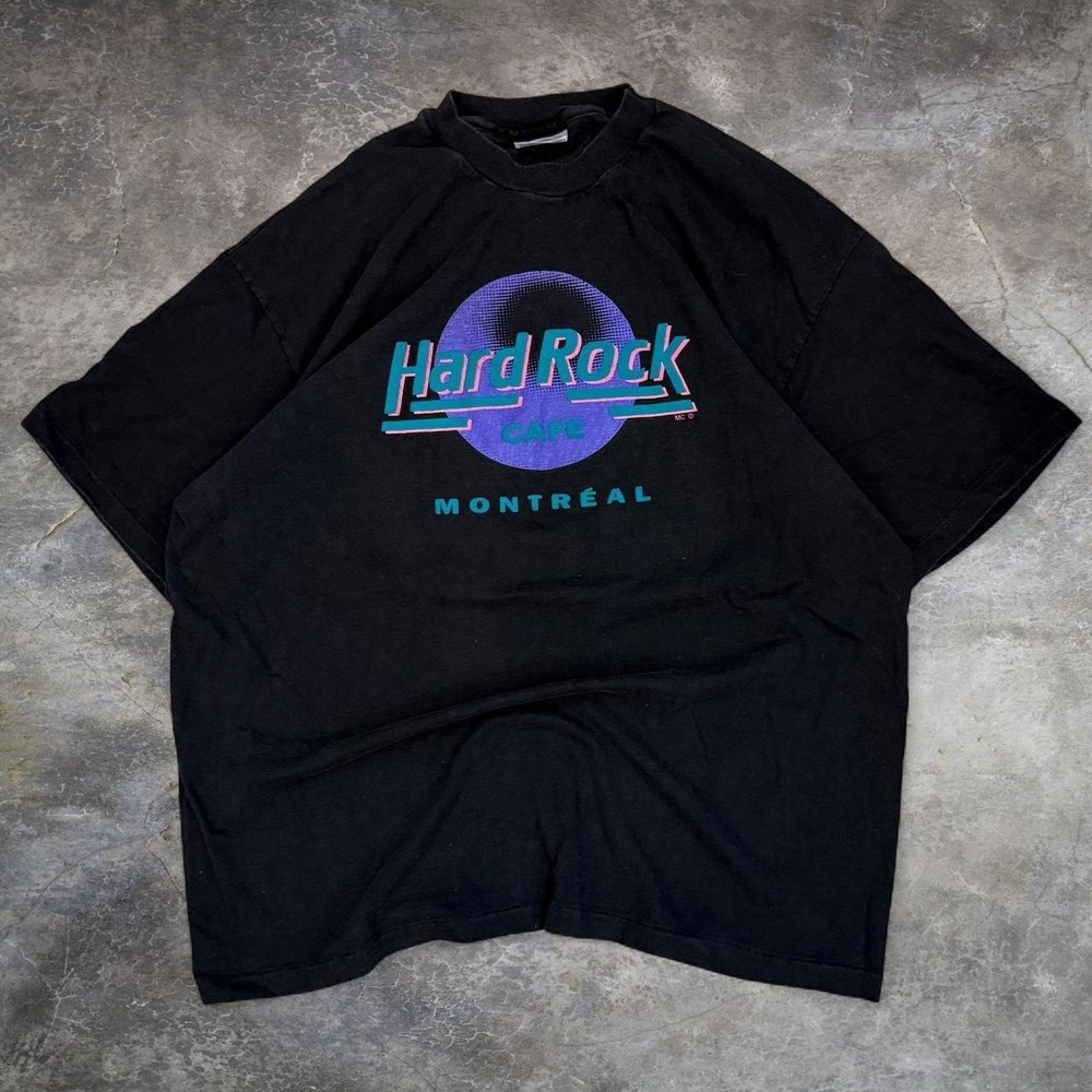 Vintage Hard Rock Cafe Montreal Made In USA Black Single Stitch Tee Adult XL 90s